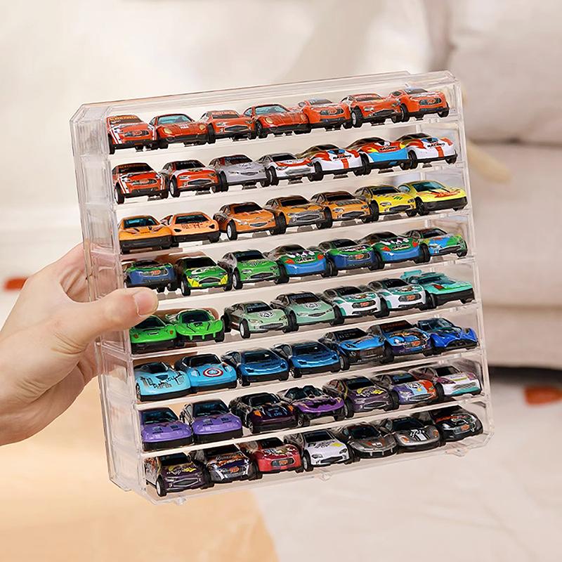 Model Car Display Box 1/64 Carpark Acrylic Model Scene Toys Set Gifts For Children Collection(Without Cars)