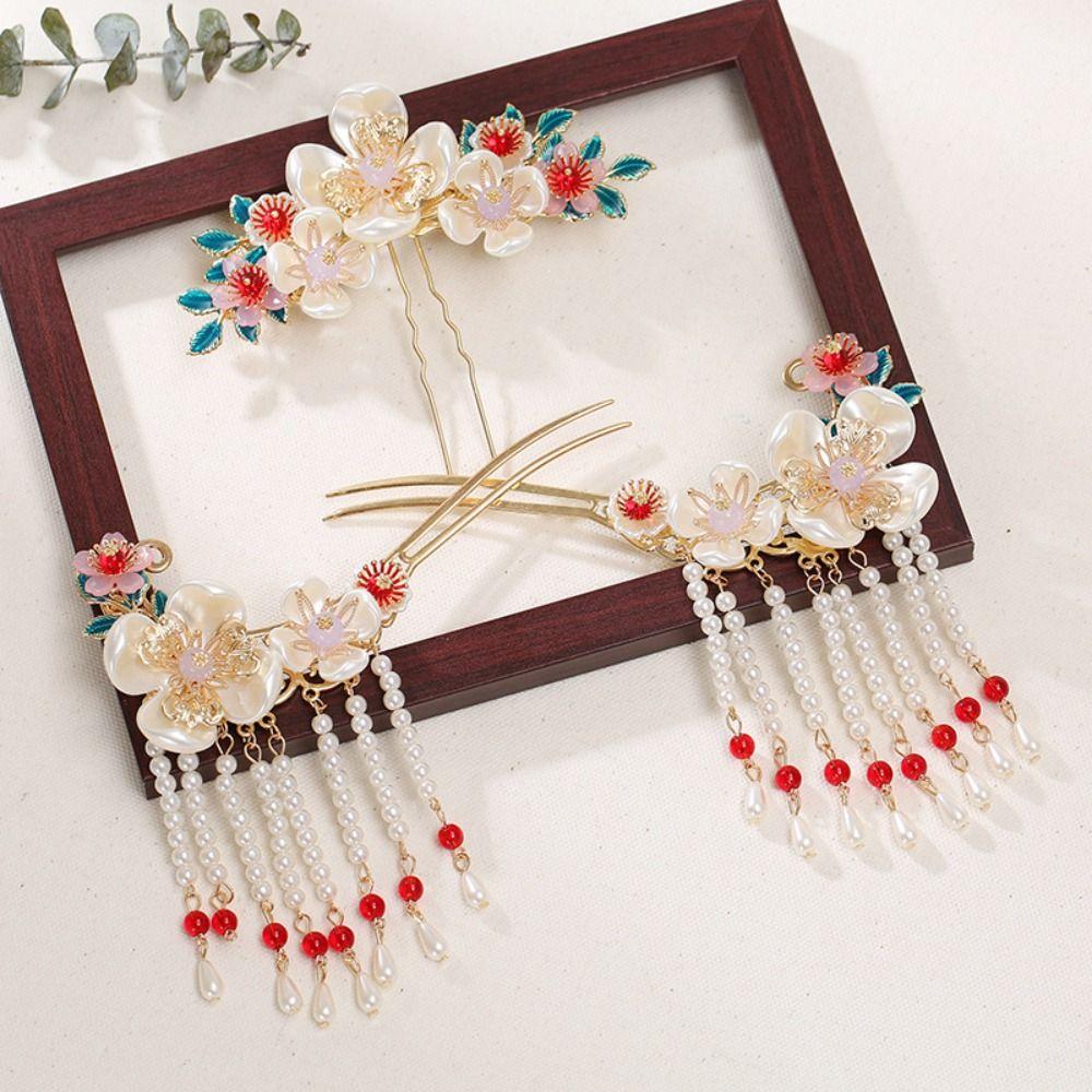 Tassel Ancient Hair Stick Sets Chinese Style Earrings Hairpin Set Bridal Headwear  Jewelry