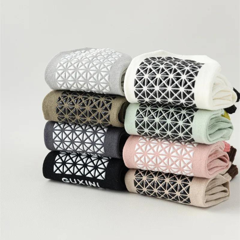 Носки для йоги женские силиконовые нескользящие носки для пилатеса в помещении, подходящие по цвету хлопковые профессиональные носки для спортзала, фитнеса, танцев, спорта