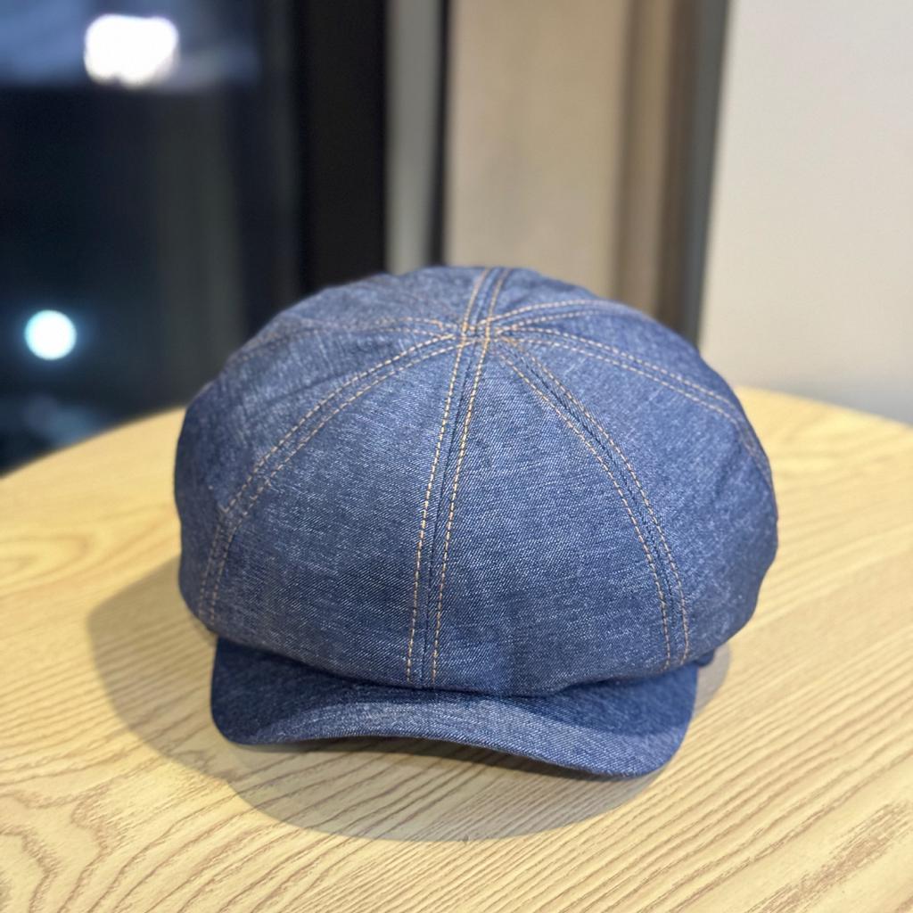 New Korean-style Dongdaemun simple casual denim newsboy cap for women, versatile for spring and autumn, retro and face-slimming