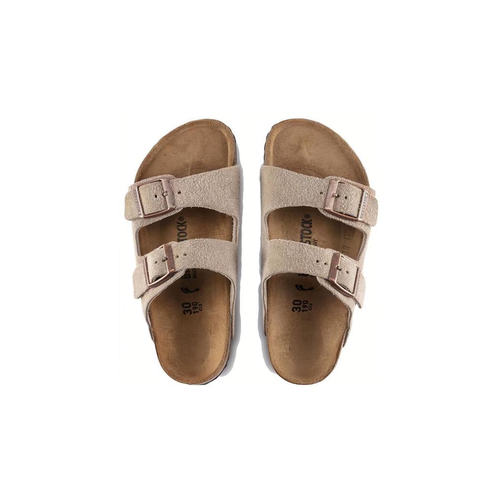 Birkenstock Удобные Круглый носок Универсальные Мягкая подошва Пряжка Нескользящие Детские тапочки Детские тапочки Серый Коричневый 1021704