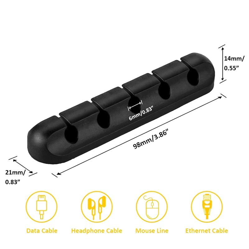 Органайзер для кабелей, держатель для проводов, гибкий держатель для USB-кабеля, аккуратные силиконовые зажимы для мыши, клавиатуры, защиты наушников