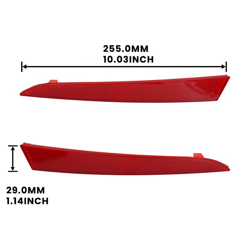 Pair of Red LED Rear Bumper Reflectors Brake Stop Lights for Seat Ibiza 4 IV 6J 5-Door 2008-2012 fits OEM 6J4945105 & 6J4945106