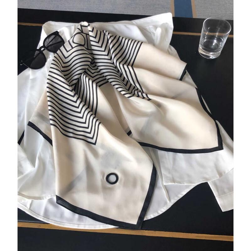 NINA SOLOR Nordic Simple Mulberry Silk Scarf with Inlaid Buckle