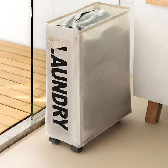 Корзина для белья с колесами Легкое перемещение Большая вместимость Складная конструкция Водонепроницаемая корзина для белья