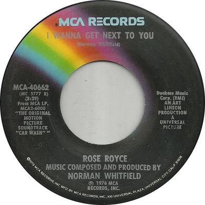 7-дюймовая пластинка ROSE ROYCE - I Wanna Get Next To You MCA40662 MCA Records 1976 США Соул/Фанк Б/у