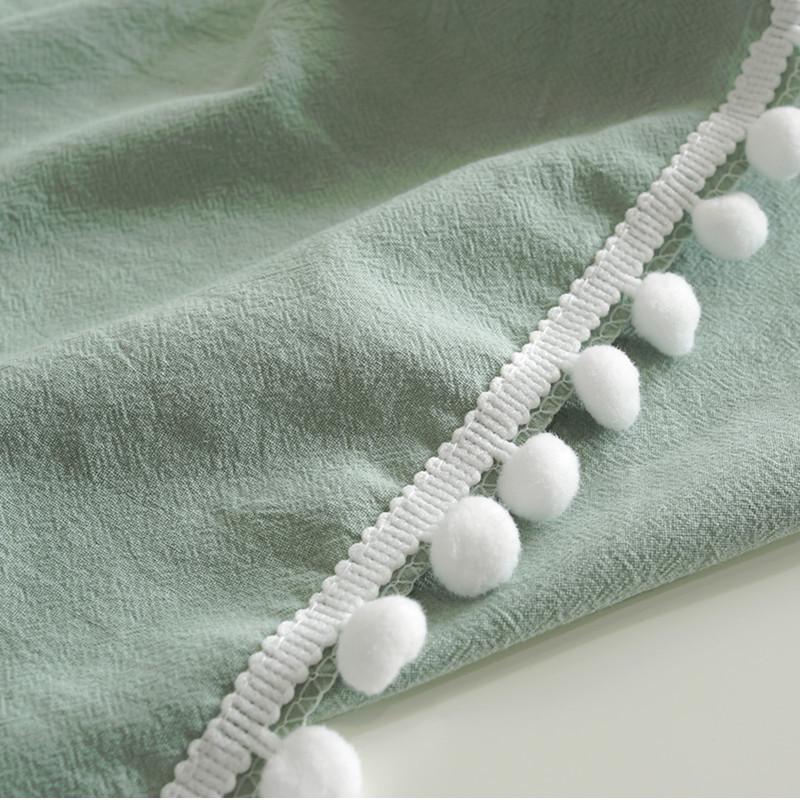 Сплошной цвет, мытая ватная скатерть с шариками по краям, минималистичный обеденный стол, ТВ-шкаф, скатерть, пыленепроницаемая, нескользящая настольная ткань