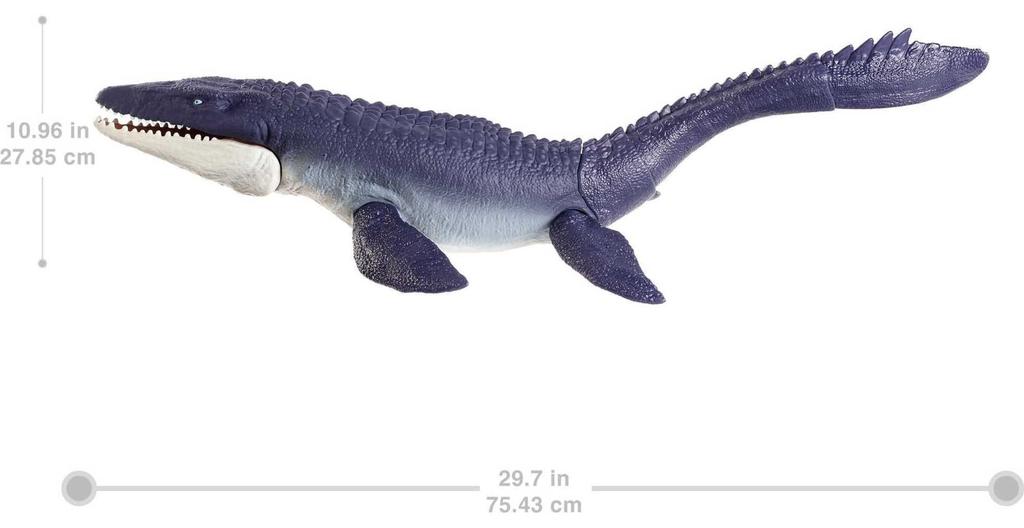 Mattel Чемпион мира Юрского периода среди мозазавров возрастом от 1 до 5 лет и HNJ56 Sea! [Общая длина приблизительно. 75см] [Игрушка динозавр] [4 вверх] [Подарок]