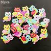 50 шт., разноцветная милая сова, дизайн, деревянная сумка с 2 отверстиями, аксессуары для шитья одежды