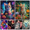 5D DIY Алмазная картина Милая кошка Картина Мозаика Животное Вышивка Крестом Цветок Украшение для дома и детской комнаты