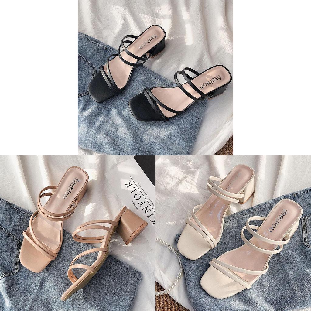 Womens Flat Sandals With Thick Heel For Summer Casual Wear