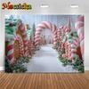 Mocsicka Merry Christmas Photography Backgrounds Winter Snow New Year Party Wallpaper Candy House Decorations Festival Backdrops