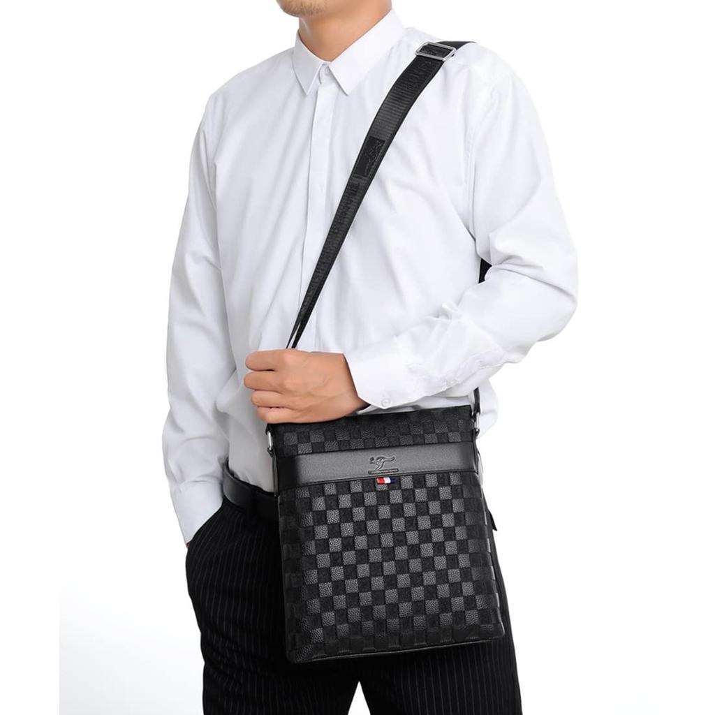 Shoulder Crossbody Shoulder Messenger One Shoulder Body PU Can Hold iPad [Cenvins] Bag, Men's Bag, Bag, Bag, Bag, Simple, Casual, Bag, Leather, 10.5