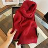 100% Wool Knitted Scarf Women Winter Warm Lightweight Wrap Accessory In Burgundy