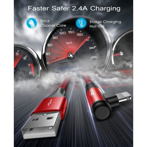 iPhone Charging Cable L Shape [3M/Set of 2] MFi Certified 2.4A Fast Charging iPhone Charger Cable Ultra Durable iPhone14/Plus/pro/Pro Max 13 12 11 Pro