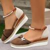 Women'S Sandals Summer 2024 Women'S Wedge Casual Sandals Butterfly Pearl Fashion Casual Shoes Sandals Women Dressy Summer