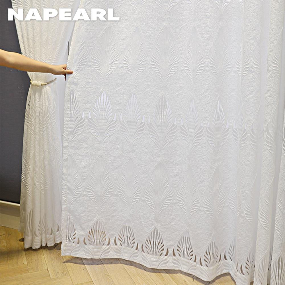 1 шт. NAPEARL простой и универсальный европейский стиль белый тюль занавеска на окно прозрачная для гостиной спальни домашний декор