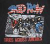SНовая футболка Skid Row Skid Across America для мужчин, черная, с коротким рукавом, все размеры, Новая. Футболка Unisex