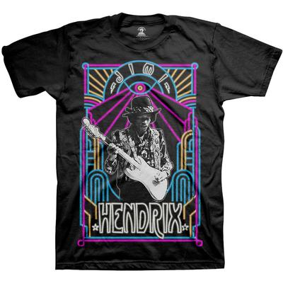 Мужская черная футболка Jimi Hendrix Electric Ladyland с неоновым принтом