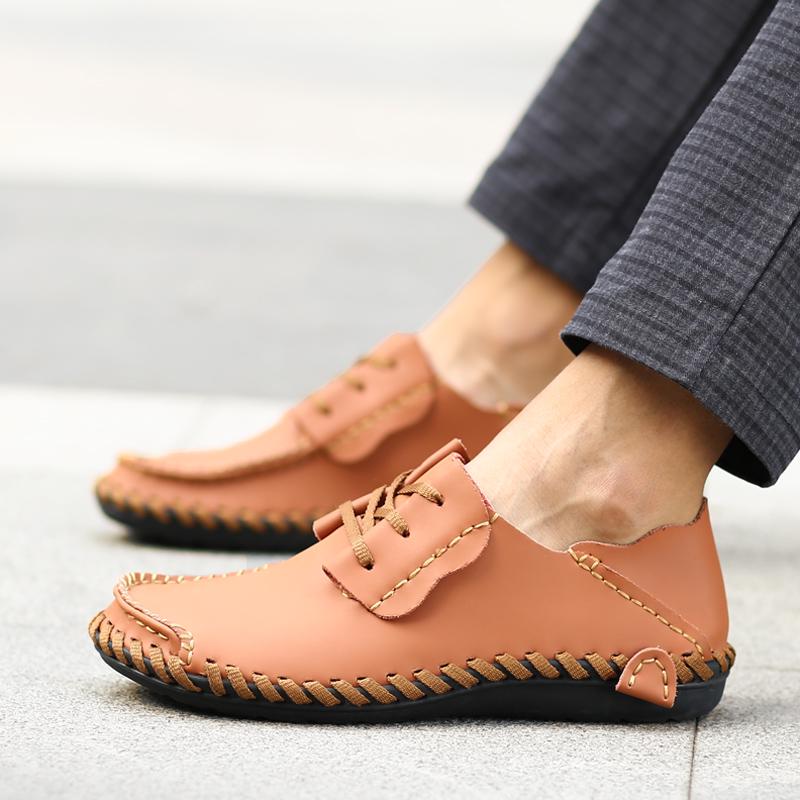 Мужская повседневная деловая обувь 38-50, модельные туфли из натуральной кожи