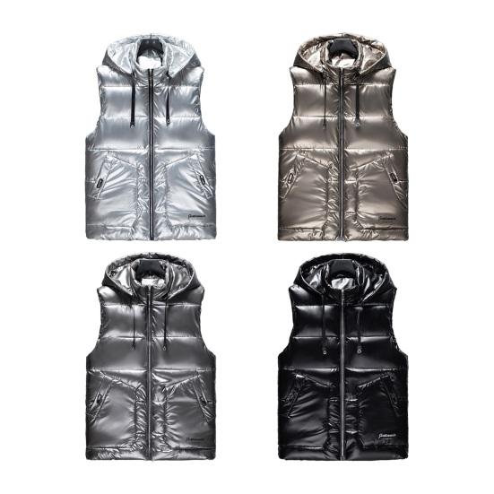 Мужской жилет, пальто с воротником-стойкой, с капюшоном, без рукавов, застежка-молния, зимний жилет, верхняя одежда с карманами, однотонный цвет