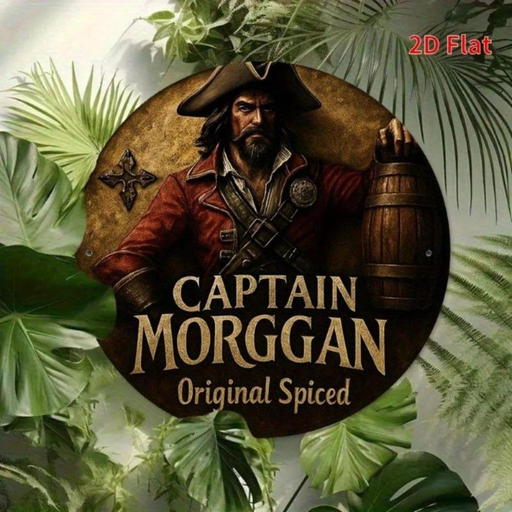 Vintage Metal Sign Captain Morgan Rum Bar Pirate Wall Art Home Pub Decor