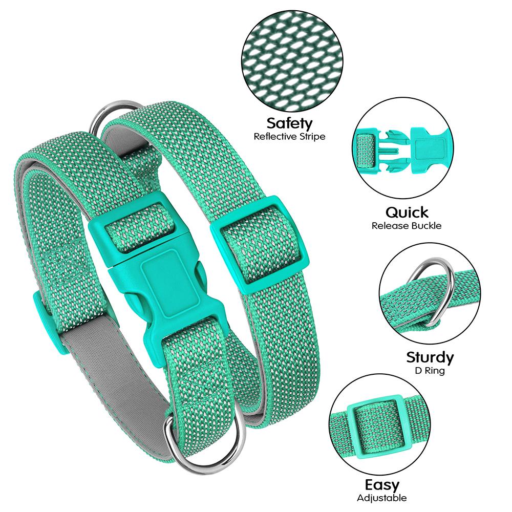 Светоотражающий ошейник для собак, прочный нейлоновый ошейник для собак, ожерелье, регулируемые ошейники для щенков для маленьких и больших собак, мопсов, безопасность в ночное время