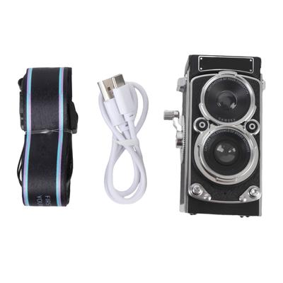 Винтажная миниатюрная цифровая камера Портативная в стиле TLR 1080P FHD Видео 12 МП Автофокус Видеокамера для видеоблогинга Черная 128 ГБ