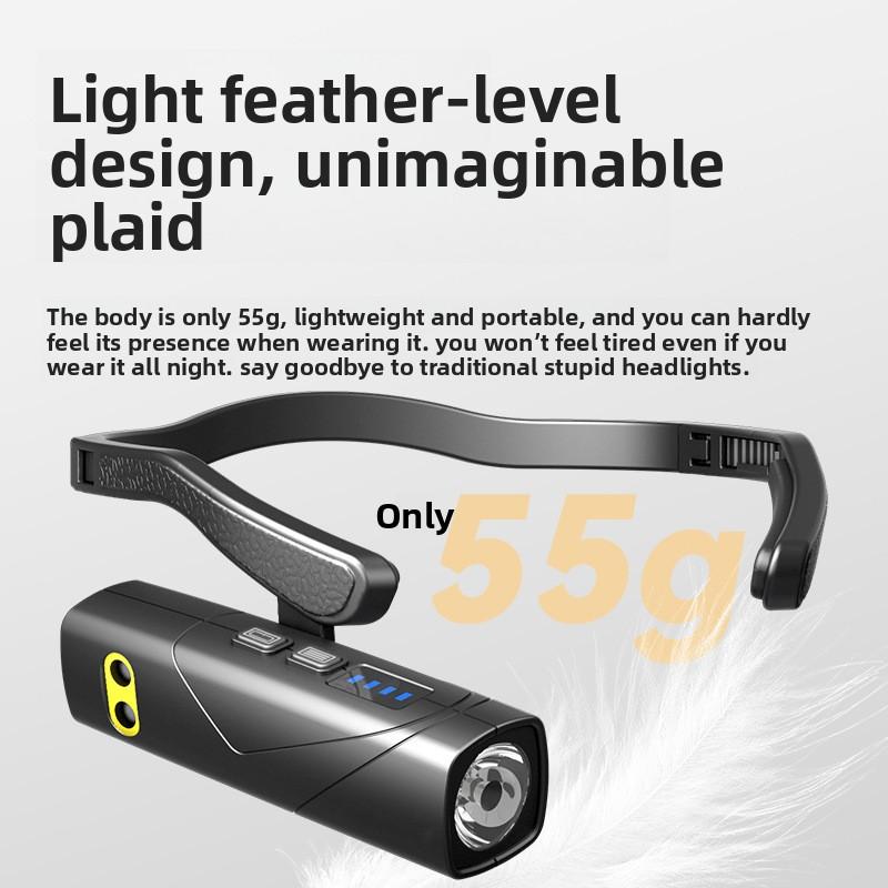 Красный и белый двойной источник света индукционная фара USB зарядка для улицы ночная рыбалка ночной бег легкий боковое крепление ношение на ухе