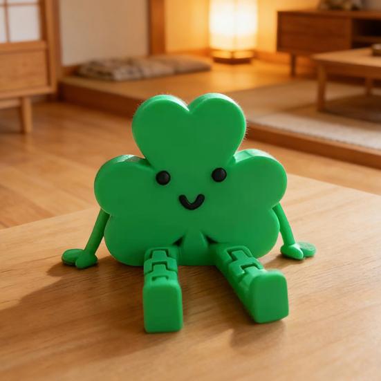 Кукла-Украшение Многосуставная Подвижная Конструкция Кукла-Фигурка в Форме Клевера Позабельная Счастливый Настольный Декор