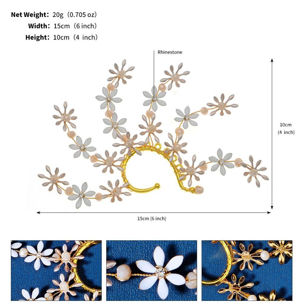 Fairy Pearl Flower Ear Cuffs Chic Rhinestone Ear Clips Fashion Butterfly Elf Ear Cuff Women
