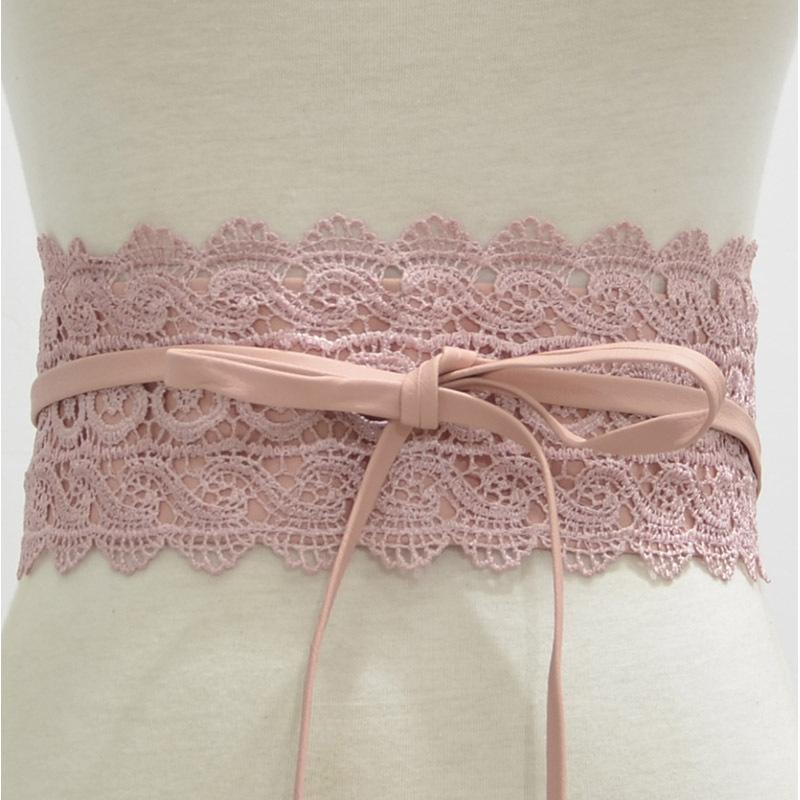 Mary European and American Ladies Multi-Color Optional Wide Waist Seal Lace Decoration Wide Belt Women's Leather