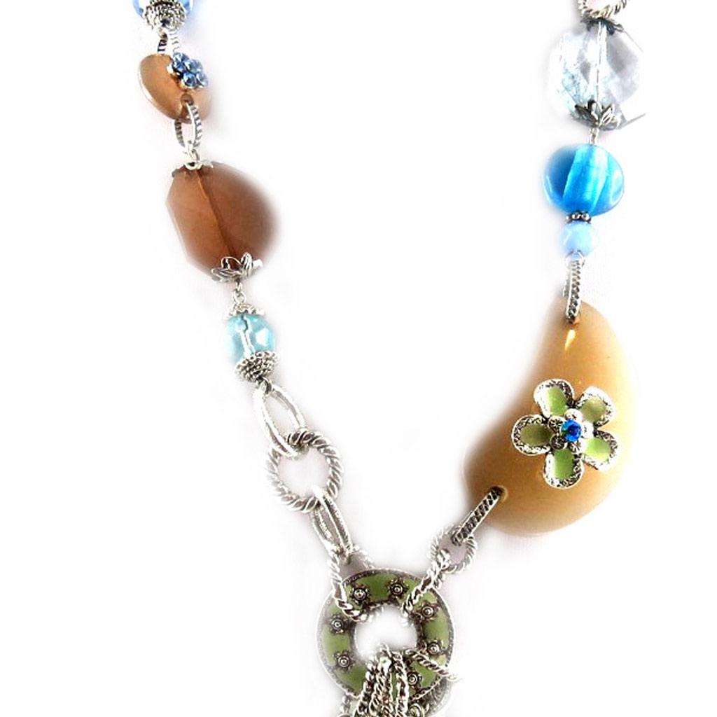 Les Trésors De Lily [E0700] — Синее дизайнерское колье «Душка»