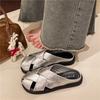 New Baotou Slippers Women's 2025 Summer Casual Flat Beach Half-drag Women's Fashion Versatile Sandals Women's Shoes