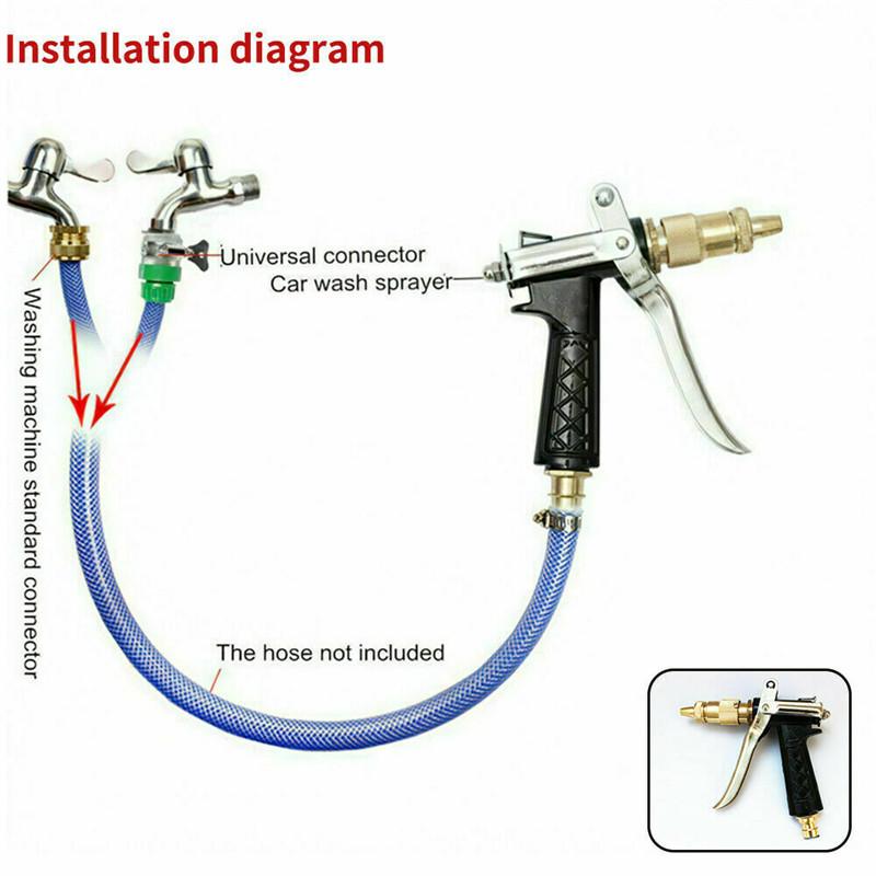Пистолет-распылитель воды высокого давления, металлическая латунная насадка, труба, газон, садовый шланг, инструмент для мытья автомобиля, водяной пистолет
