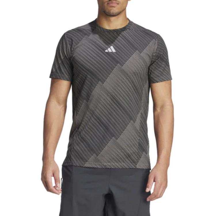 adidas Футболки Мужские Серые С Круглым Вырезом Умеренный Прямой Крой IL7136