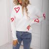 Women's Sweater New Love Sweater Round Neck Pullover Large Size Knitted Sweater