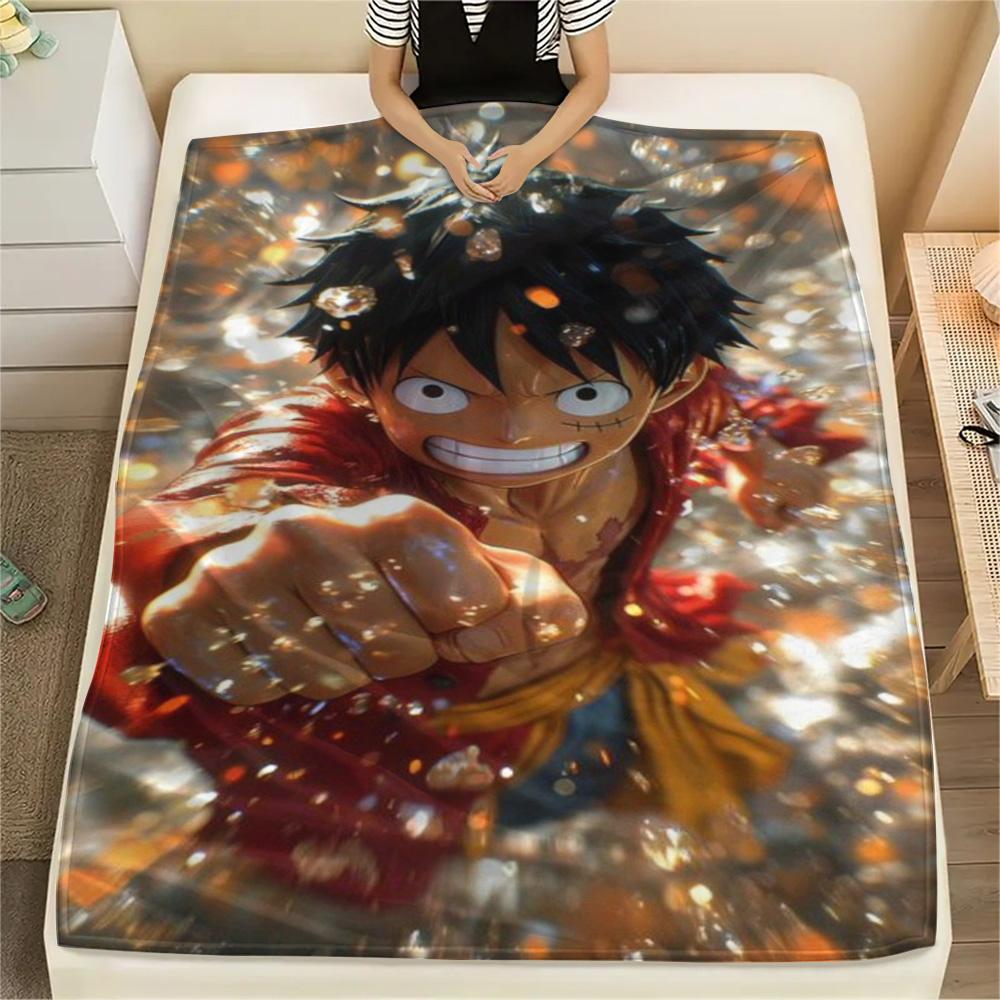 Luffy Versatile Daily Print Flannel Blanket, Warm Piece for Bedroom, Chair, Sofa, Bed and Outdoor Picnic.-TING