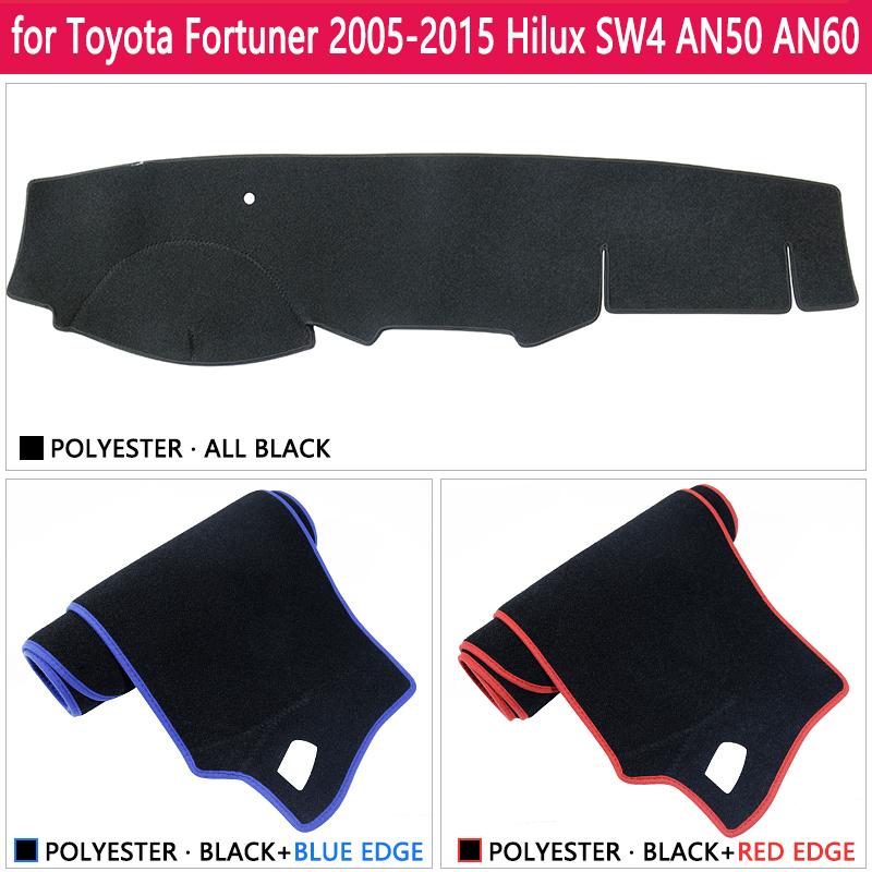 Для Toyota Fortuner 2005~2015 AN50 AN60 Hilux SW4 SR5 Противоскользящий коврик на панель приборов Коврик-чехол на панель приборов Козырек от солнца Коврик на панель приборов Аксессуары Ru