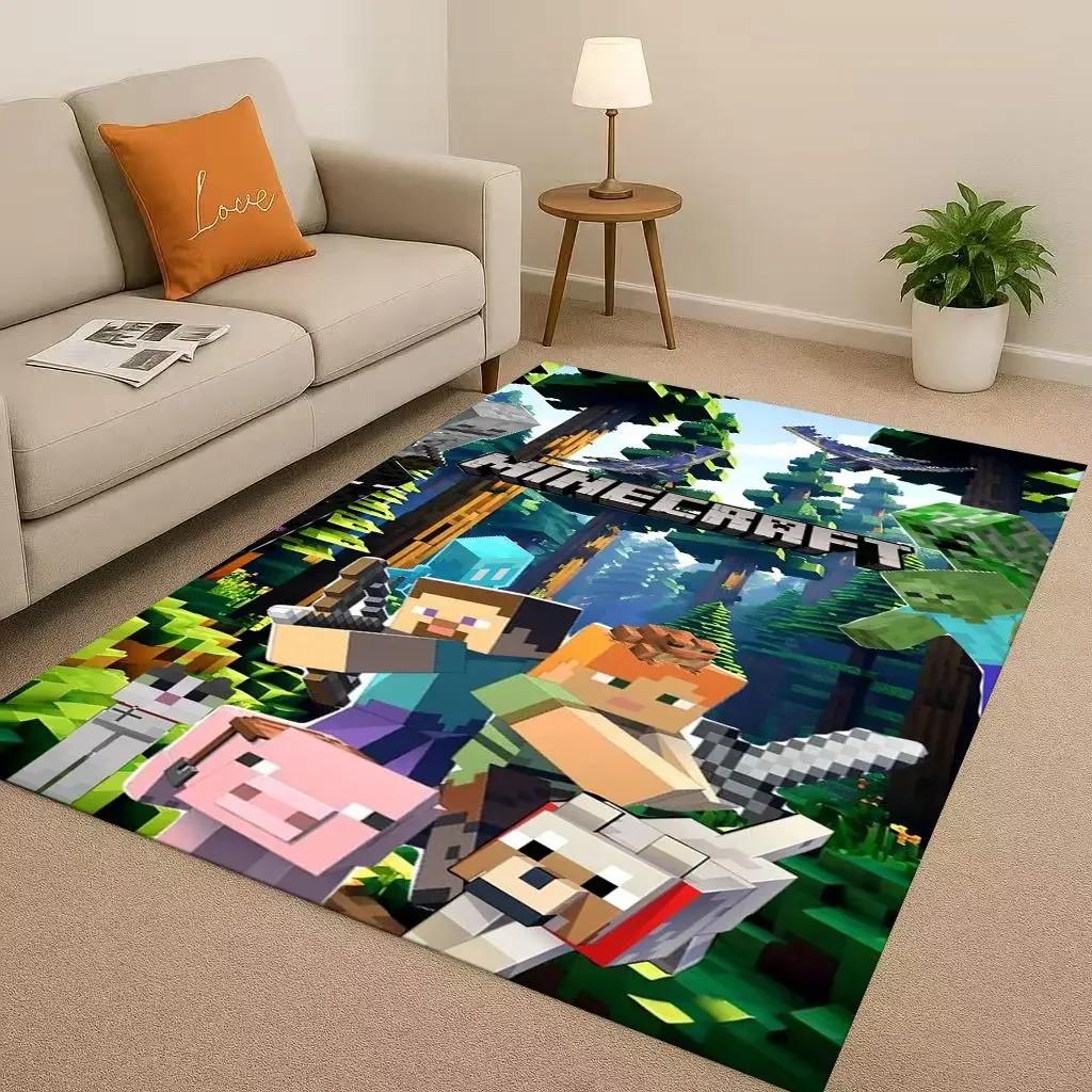 3D S-Sand B-box Cartoon Game Living Room Non-Slip Area Rug Soft Carpet for Bedroom Playroom Sofa,Easy Clean Home Decor Doormat