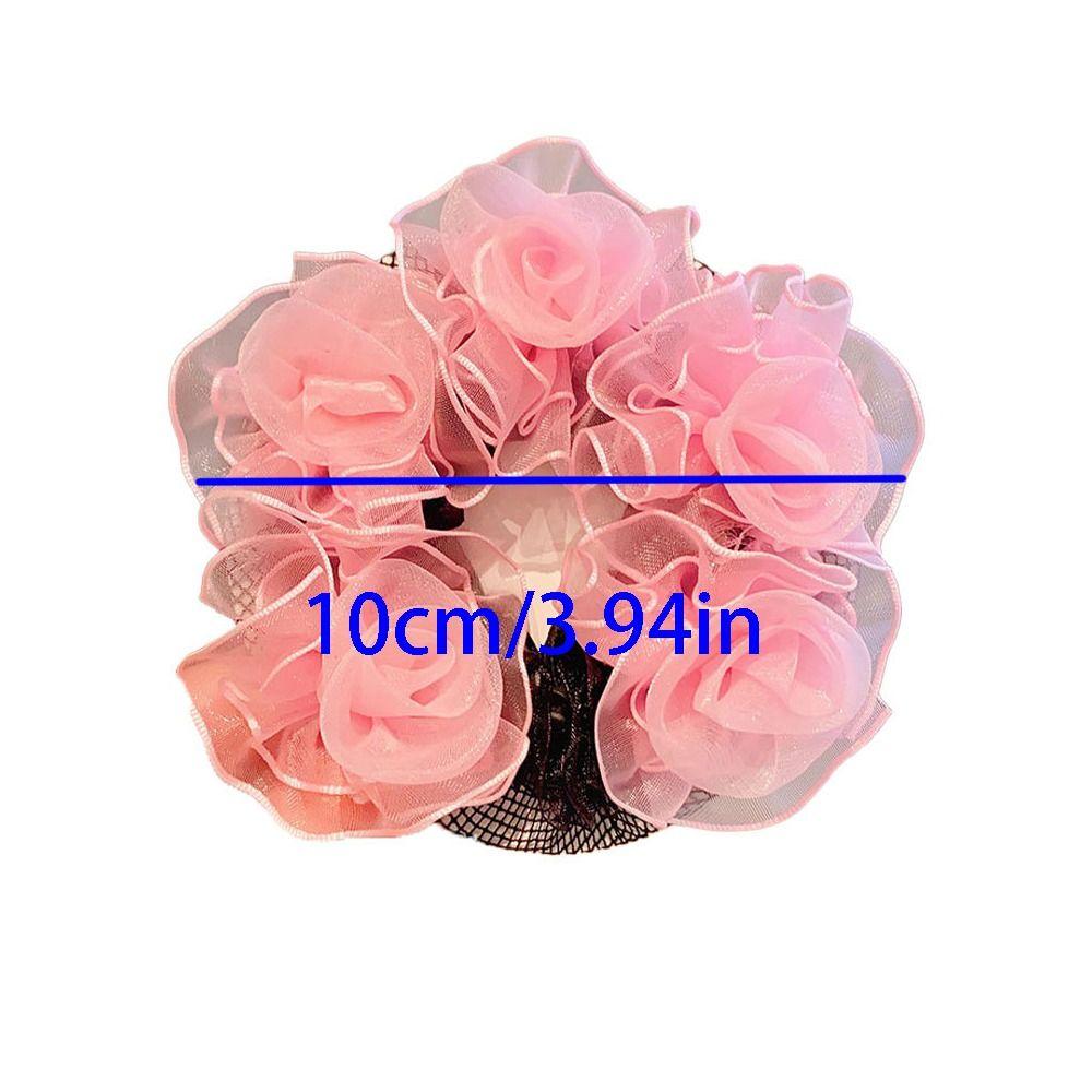 Mesh Flower Hair Net Rainbow Ballet Bun Snood Fashion Children Bun Net  Party