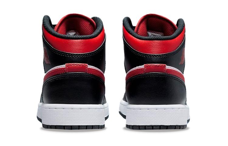 Jordan Air Jordan 1 Mid Черный Огненно-красный GS 554725-079