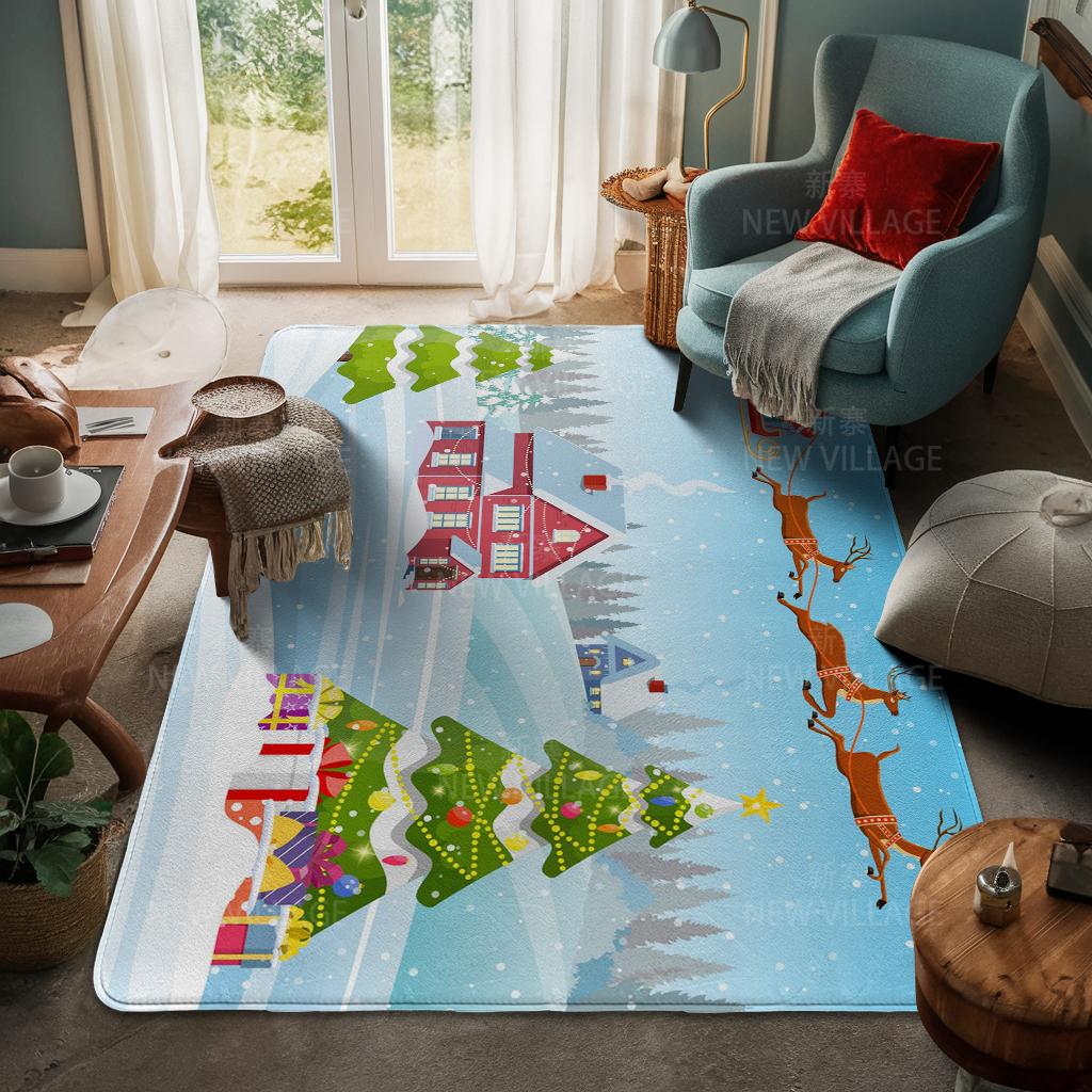 Ковер у входа в дом Домашний коврик у двери Гостиная Ванная Комната Ноги ванная комната Нескользящие коврики с водопоглощением для ванной Счастливого Рождества зима