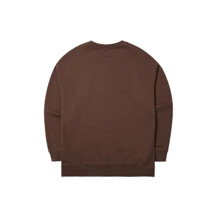 New Era FW23 Свитшот с принтом логотипа и букв, круглый вырез, повседневный, с длинным рукавом, унисекс, коричневый 14112308