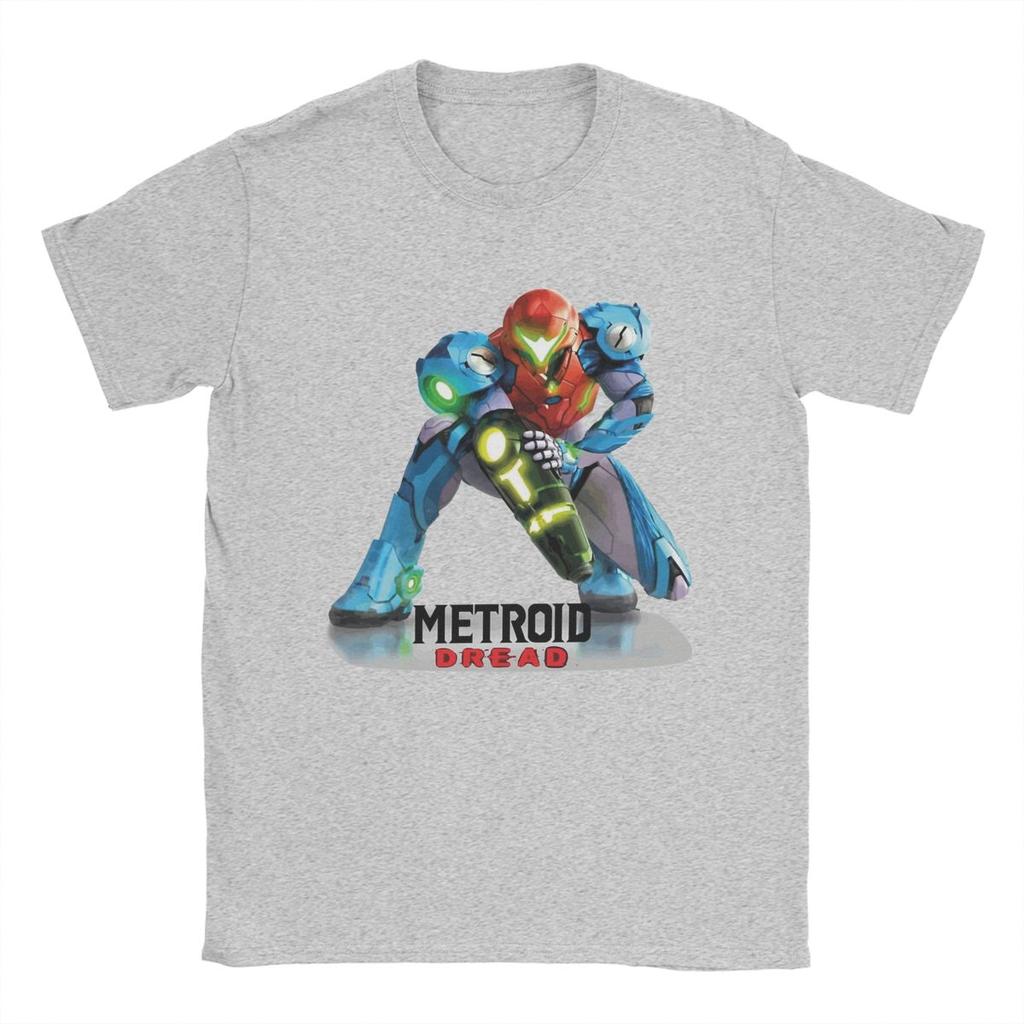 Retro Vintage Metroid Dread Cartoon Game Merch Shirt for Men Women Cool Cotton Graphic Printed Clothing