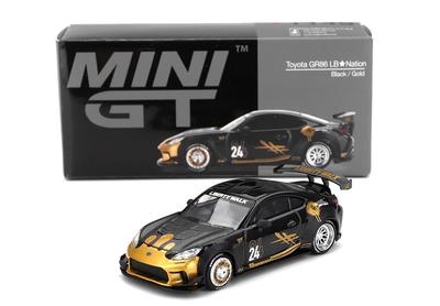 Sunrich MINI GT Масштаб Toyota GR86 Готовая модель 1/64 LBNation Черный/Золотой (Правый руль) MGT01149-R