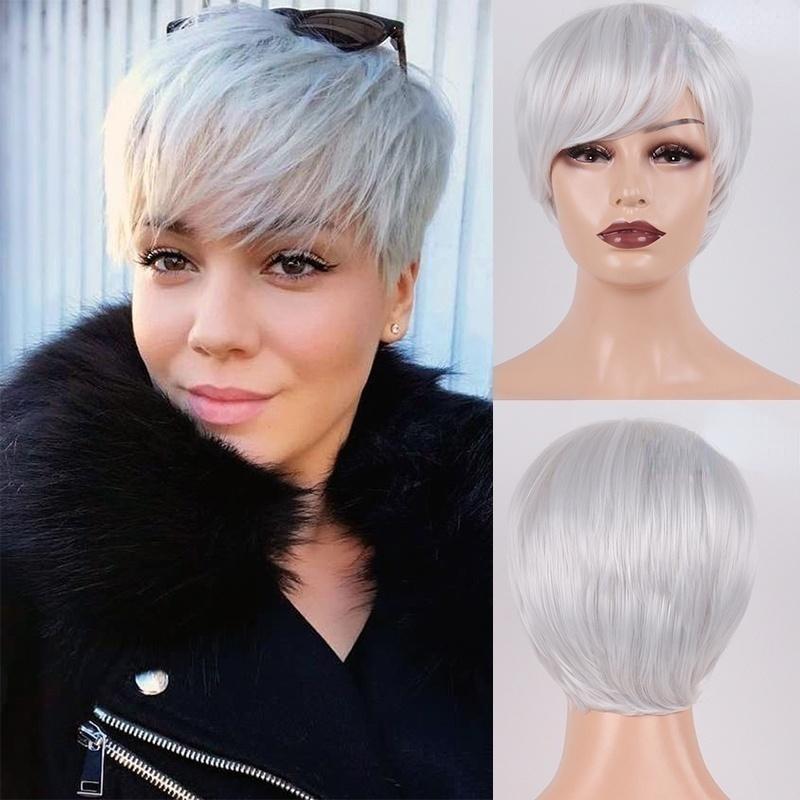 LISI HAIR Модные короткие прически Черные синтетические парики для женщин