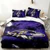 Набор из 3 предметов Baltimore Ravens Идеально подходит для спальни Удобный комплект постельного белья включает пододеяльник и две наволочки Идеальный подарок на день рождения или Рождество