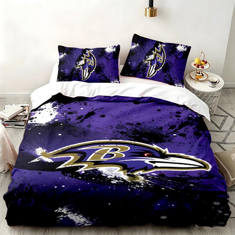 Набор из 3 предметов Baltimore Ravens Идеально подходит для спальни Удобный комплект постельного белья включает пододеяльник и две наволочки Идеальный подарок на день рождения или Рождество