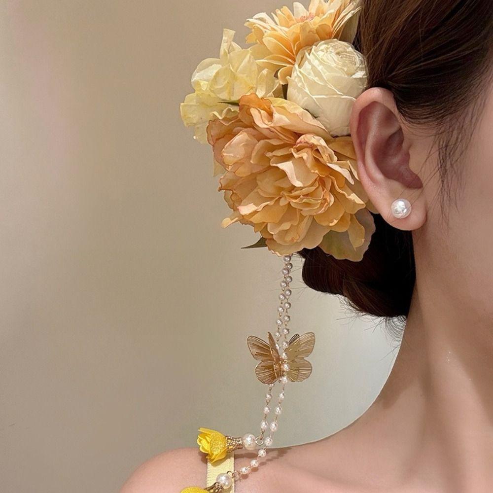 Tassel Hanfu Hair Accessories Ancient Style Flower Hairpin Elegant Chinese Style Hair Clip  Women